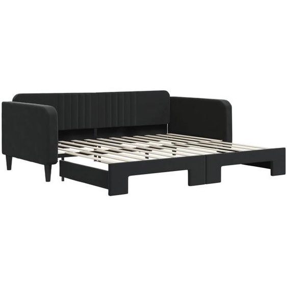 vidaXL Lit de jour extensible noir 100x200 cm velours