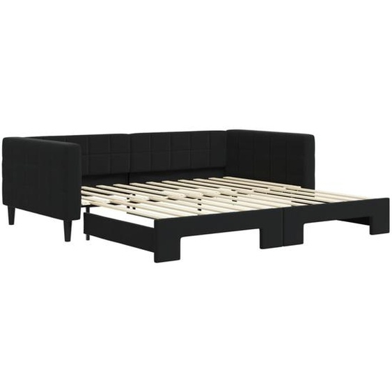 vidaXL Lit de jour extensible noir 100x200 cm velours