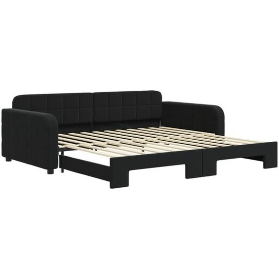 vidaXL Lit de jour extensible noir 100x200 cm velours
