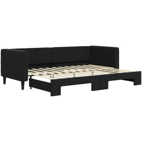 vidaXL Lit de jour extensible noir 80x200 cm velours