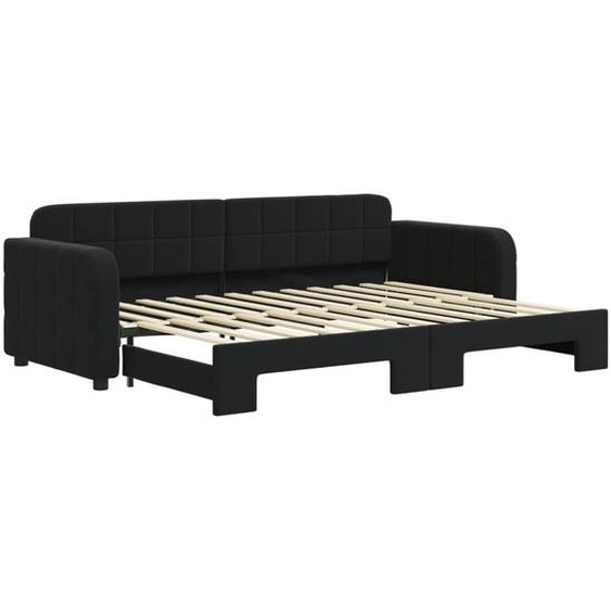 vidaXL Lit de jour extensible noir 80x200 cm velours