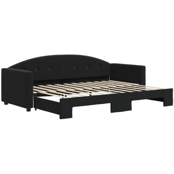 vidaXL Lit de jour extensible noir 80x200 cm velours