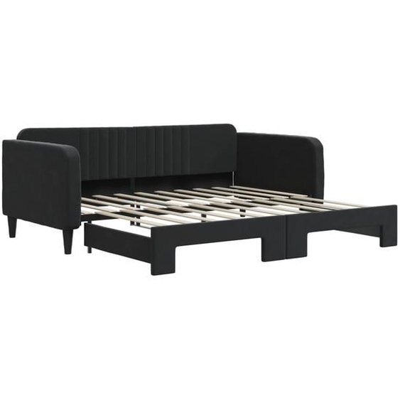 vidaXL Lit de jour extensible noir 90x190 cm velours