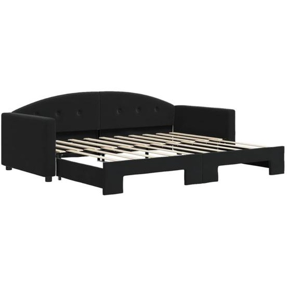 vidaXL Lit de jour extensible noir 90x190 cm velours