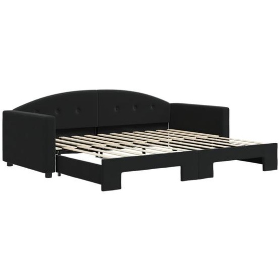 vidaXL Lit de jour extensible noir 90x200 cm velours