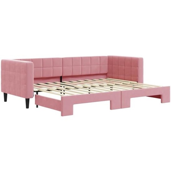 vidaXL Lit de jour extensible rose 80x200 cm velours