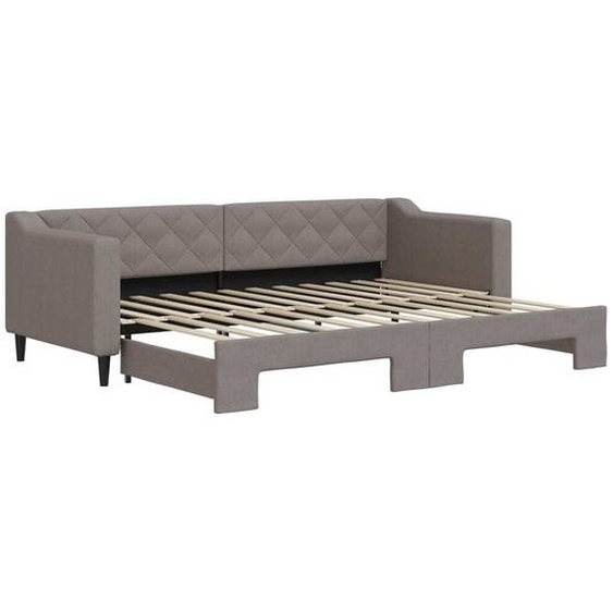 vidaXL Lit de jour extensible Taupe 80x200 cm Tissu