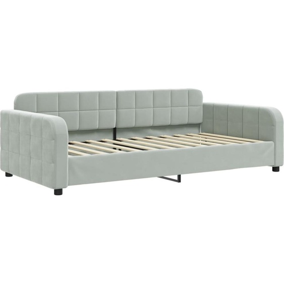vidaXL Lit de jour gris clair 100x200 cm velours