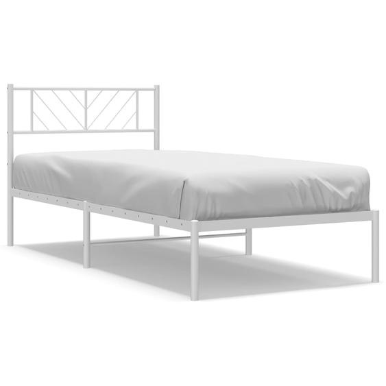vidaXL Lit métallique sans matelas avec tête de lit blanc 75x190 cm