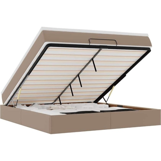vidaXL Lit ottoman avec matelas cappuccino brun 180x200cm simili-cuir