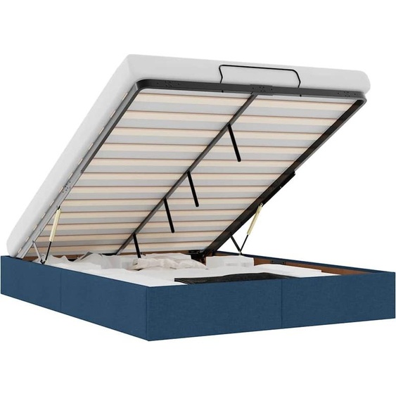vidaXL Lit ottoman sans matelas bleu 140x190 cm Tissu
