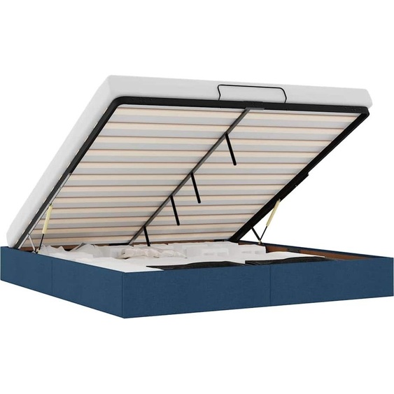 vidaXL Lit ottoman sans matelas bleu 160x200 cm Tissu