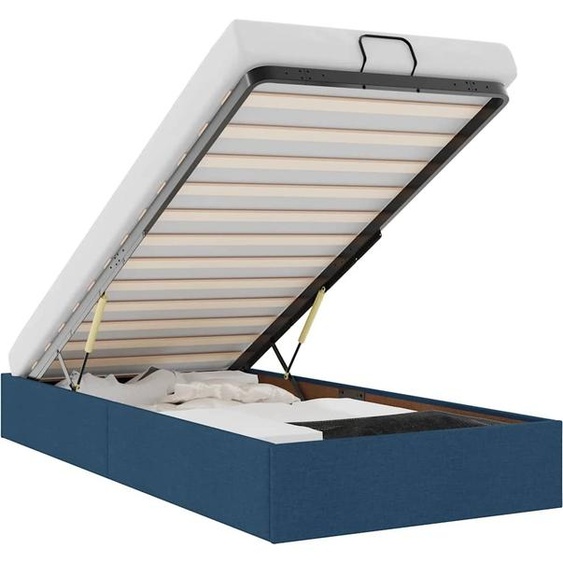 vidaXL Lit ottoman sans matelas bleu 80x200 cm Tissu