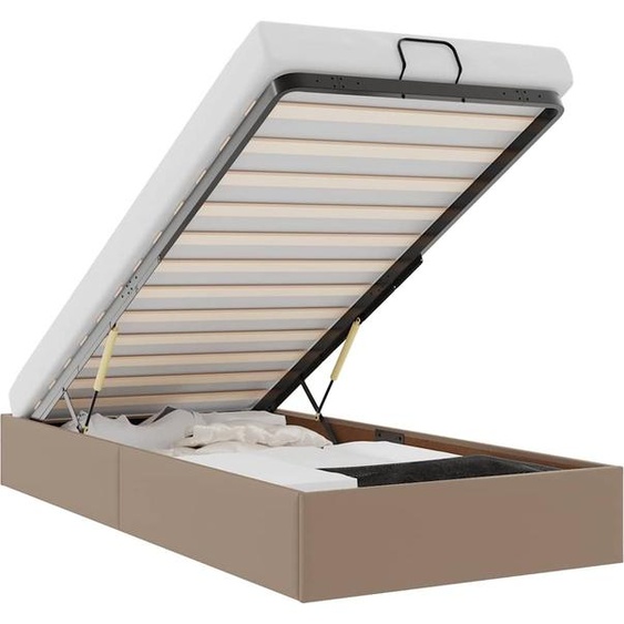 vidaXL Lit ottoman sans matelas cappuccino brun 90x190cm similicuir