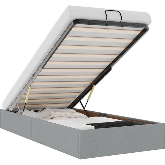 vidaXL Lit ottoman sans matelas gris clair 90x190 cm Tissu