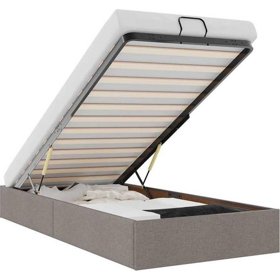 vidaXL Lit ottoman sans matelas Taupe 90x200 cm Tissu
