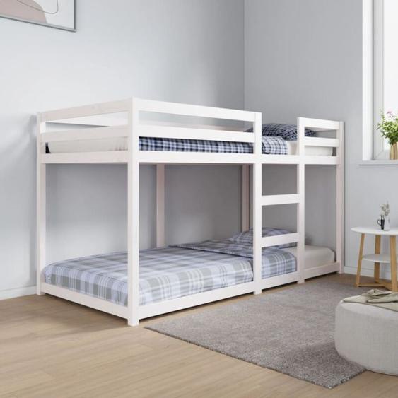 Vidaxl - Lit superposé Blanc 90x190 cm Bois de pin massif