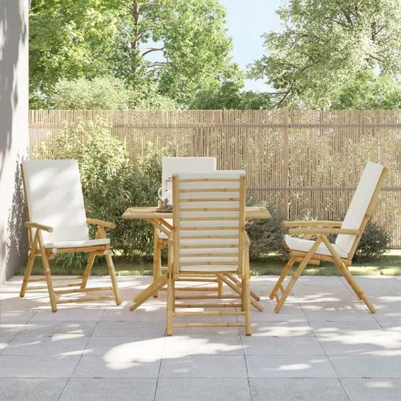 vidaXL Lot de 4 Chaises Inclinables de Jardin Pliantes avec Coussins Sièges avec Accoudoirs Fauteuils avec Dossier de 3208927