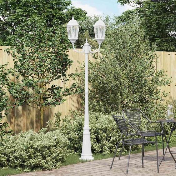 vidaXL Lampe de jardin blanche 68 x 20 x 235 cm Aluminium et verre