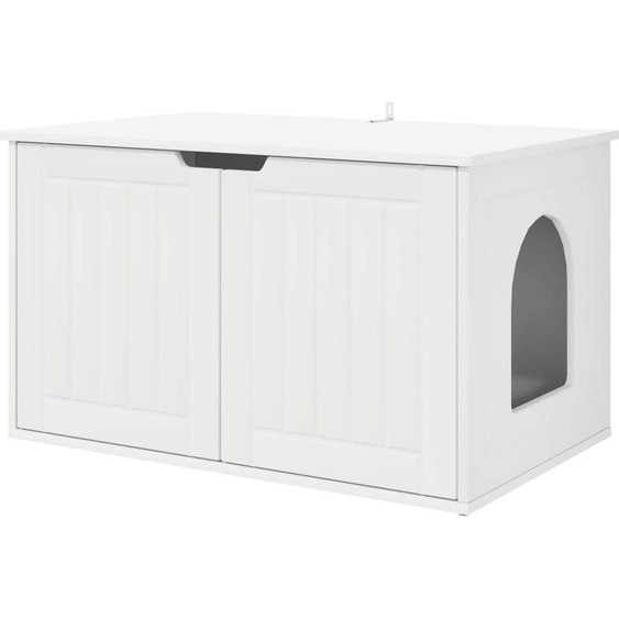 vidaXL Maison pour chats Blanc 85 x 55 x 53,5 cm Bois composite