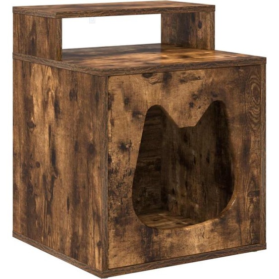vidaXL Maison pour chats Chêne fumé 42,5 x 40 x 52,5 cm Bois composite