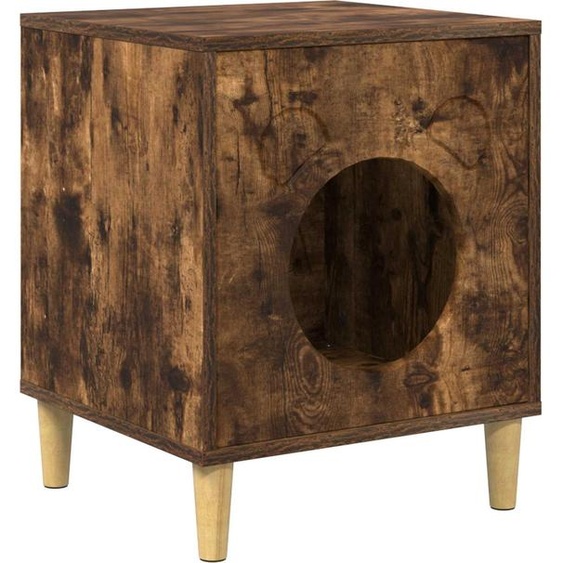 vidaXL Maison pour chats Chêne fumé 42,5 x 40 x 52,5 cm Bois composite