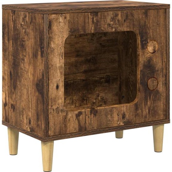 vidaXL Maison pour chats Chêne fumé 51 x 30 x 52 cm Bois composite