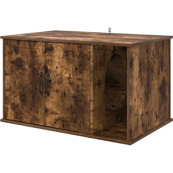 vidaXL Maison pour chats Chêne fumé 85 x 55 x 50 cm Bois composite