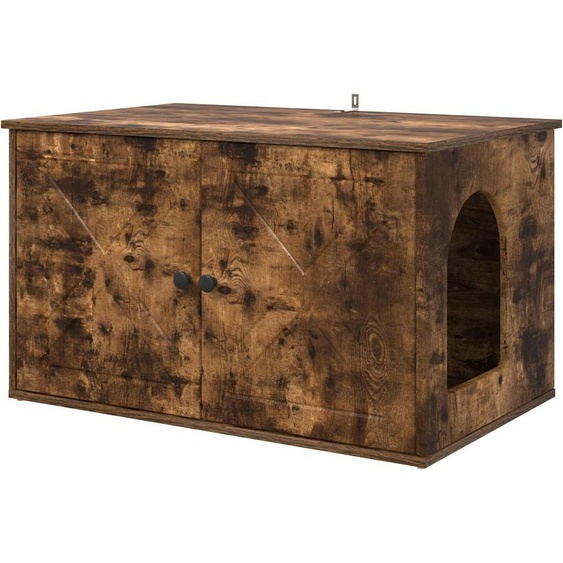 vidaXL Maison pour chats Chêne fumé 85 x 55 x 50 cm Bois composite