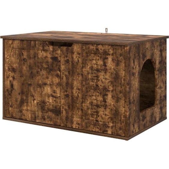 vidaXL Maison pour chats Chêne fumé 85 x 55 x 53,5 cm Bois composite