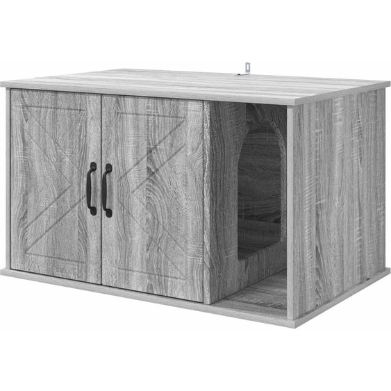 vidaXL Maison pour chats Gris Sonoma 85 x 55 x 50 cm Bois composite