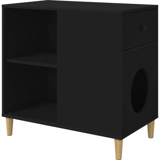 vidaXL Maison pour chats noire 72 x 42,5 x 70 cm Bois composite