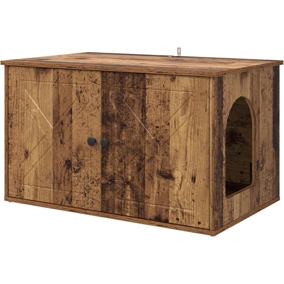 vidaXL Maison pour chats Vieux bois 85 x 55 x 50 cm Bois composite