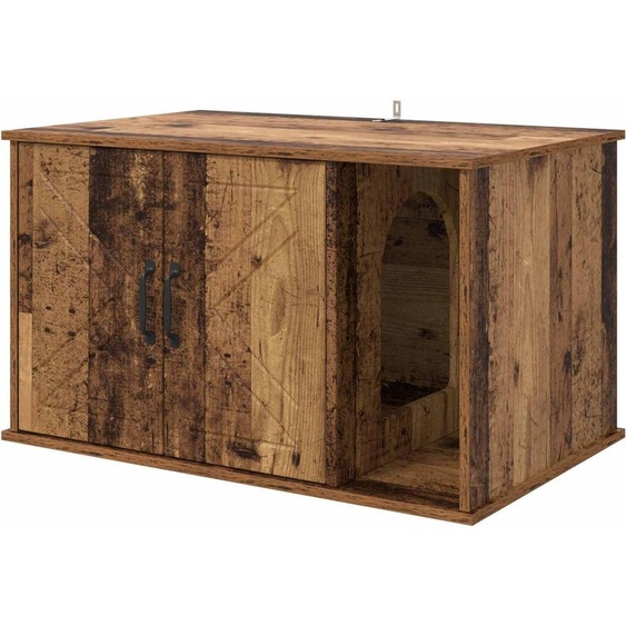 vidaXL Maison pour chats Vieux bois 85 x 55 x 50 cm Bois composite