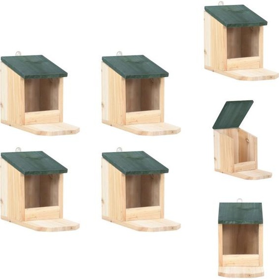 vidaXL Mangeoires pour écureuils 4 pcs. Bois de sapin - Habitats & Enclos pour petits animaux