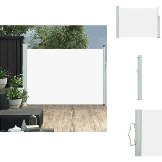 vidaXL Marquise latérale extensible 100×500 cm Crème - Parasols & Protection solaire