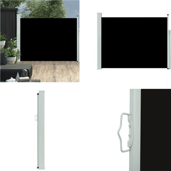 vidaXL Marquise latérale extensible 100×500 cm Noir - Marquise latérale - Marquises latérales - Terrasse protection solaire