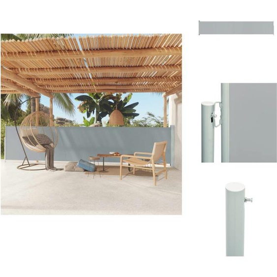 vidaXL Marquise latérale extensible 117x600 cm Gris - Parasols & Protection solaire