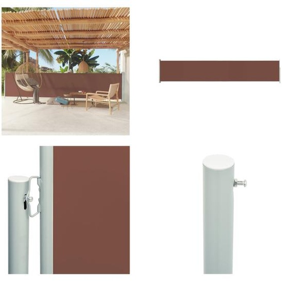 vidaXL Marquise latérale extensible 117x600 cm Marron - Marquises latérales - Marquises latérales - Terrasse protection solaire