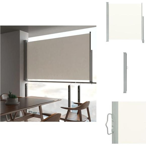 vidaXL Marquise latérale extensible 140x300 cm Crème - Parasols & Protection solaire
