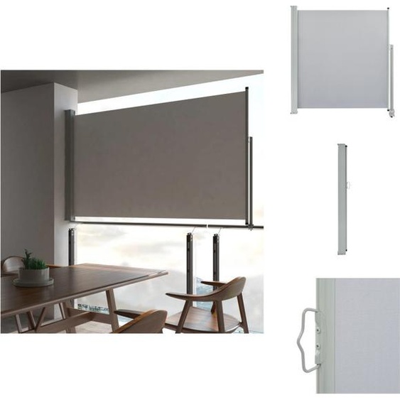 vidaXL Marquise latérale extensible 140x300 cm Gris - Parasols & Protection solaire