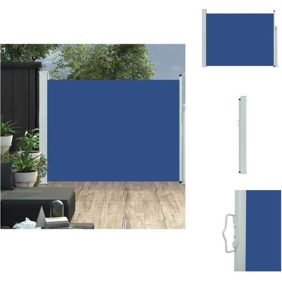 vidaXL Marquise latérale extensible 140×500 cm Bleu - Parasols & Protection solaire