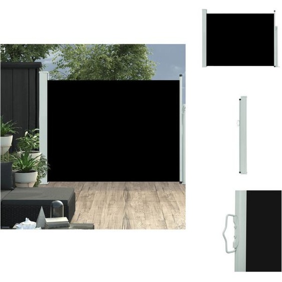 vidaXL Marquise latérale extensible 140×500 cm Noir - Parasols & Protection solaire