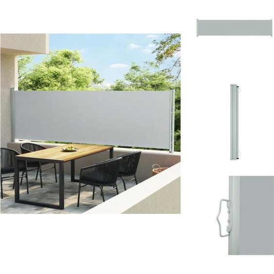 vidaXL Marquise latérale extensible 140x600 cm Gris - Parasols & Protection solaire