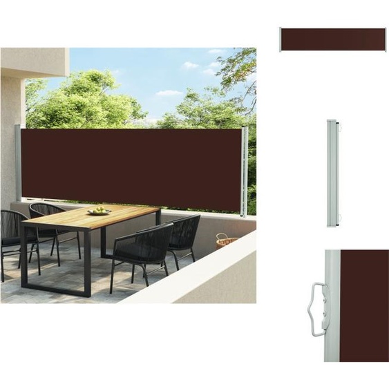 vidaXL Marquise latérale extensible 140x600 cm Marron - Parasols & Protection solaire