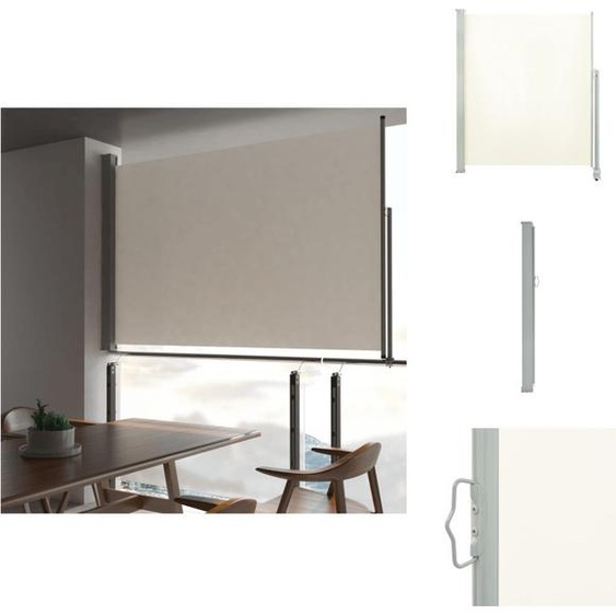 vidaXL Marquise latérale extensible 160x300 cm Crème - Parasols & Protection solaire