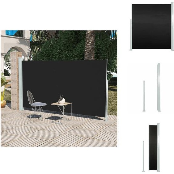 vidaXL Marquise latérale extensible 160x300 cm Noir - Parasols & Protection solaire