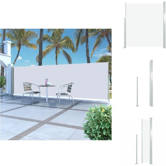 vidaXL Marquise latérale extensible 160x500 cm Crème - Parasols & Protection solaire