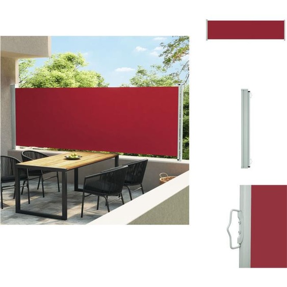 vidaXL Marquise latérale extensible 160x600 cm Rouge - Parasols & Protection solaire