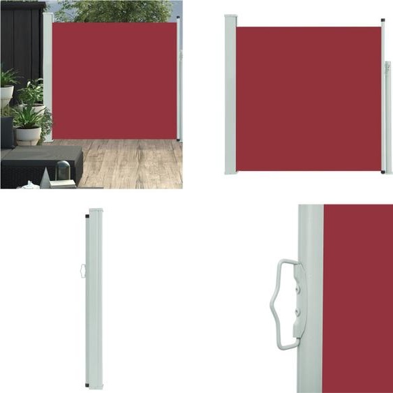 vidaXL Marquise latérale extensible 170×300 cm Rouge - Marquise latérale - Marquises latérales - Terrasse protection solaire